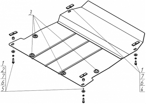 Металлическая защита двигателя Mercedes A W168 1997-2004