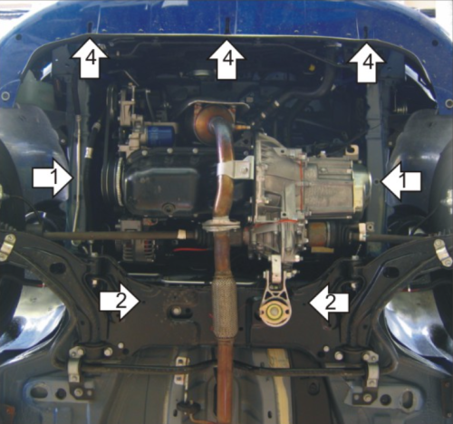 Металлическая защита двигателя и кпп Fiat Doblo 1 2000-2015